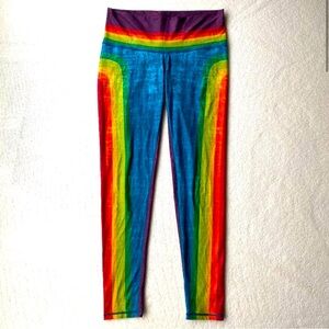 Niyama Sol Retro Rainbow Yoga Barefoot Leggings Size XS